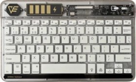 Resim Zr612 Rgb Şeffaf Beyaz Bluethooth Klavye 
