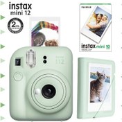 Resim Fujifilm Instax Mini 12 Fotoğraf Makinesi + 10'lu Film + Mini Albüm Seti Yeşil 