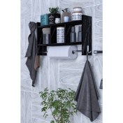 Resim Moka Park AVM Çok Amaçlı Erguvan Raf Düzenleyici Havluluk Peçetelik Askılık 