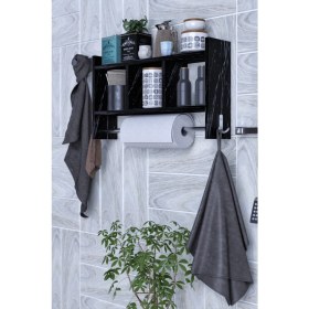 Resim Moka Park AVM Çok Amaçlı Erguvan Raf Düzenleyici Havluluk Peçetelik Askılık 