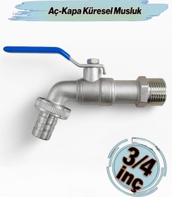 Resim TERA Aç Kapa 3/4 Küresel Musluk Çeşme Lavabo Banyo Mutfak Musluğu Bahçe Çeşmesi 