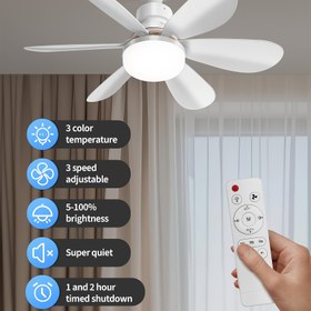 Resim Oda, Yatak Odası, Oturma Odası, Garaj, Mutfak için uygun bir asılı fan, 41.91cm/52.07cm Soketli Fan Işığı Tavan Fanları Ile Işıklı ve Uzaktan Kumandalı, E26/E27 Lamba Tutucu, 3000K-6500K 3 Farklı Işık Rengi, 3 Rüzgar Hızı, 30W/40W Ayarlanabilir LED Tavan Fan Işığı, Sessiz Tavan Fan Için Vida, Yaz için uygun bir asılı fan 