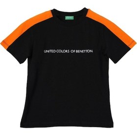 Resim United Colors Of Benetton Erkek Çocuk Siyah T-shirt Bnt-b21359 Çok Renkli 