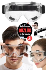 Resim Munico 3 Adet Snowboard Kar Sporu İçin Uygun Koruyucu Ayarlanabilir Unisex Buğ Ve Darbe Önleyici Gözlük 