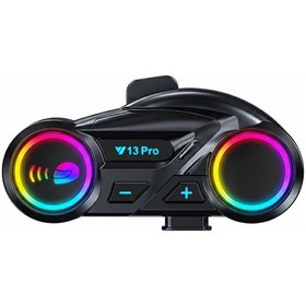 Resim Çeşithane Y13 Pro Kameralı/ışıklı Motosiklet İnterkom - Renkli Rgb Işık Efektli, Bluetooth 5.3 Deste 