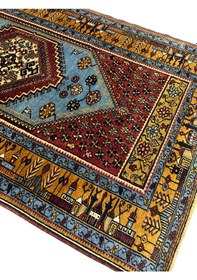 Resim El Dokuma Az Hatalı Yahyalı Halısı 107x198 Turkuaz Kök Boya Halı Turkuaz 