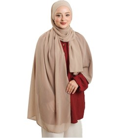 Resim Hürrem Bone Bej Pratik Hazır Geçmeli Bone Şal Şifon Düz 2506 12 bej 