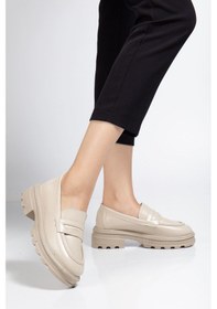 Resim 746-759 Bej Yanki Yüksek Tabanlı Loafer Ayakkabı Bej - Siyah 