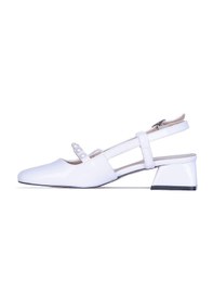 Resim Ayakcenter Bnc1 Boncuklu 3cm Kadın Topuklu Ayakkabı Beyaz 