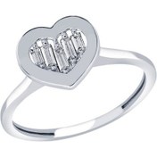 Resim Diamond Line - Gülaylar - Beyaz Altın 8 Ayar Kalp Yüzük (529886406) 