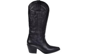 Resim Pullman Hakiki Deri İşlemeli Western Kadın Çizme PLM-011 SİYAH 