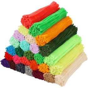 Resim 100 adet sıkıca kıvrılmış çubuk, 6mm, DIY el sanatları için, yoğun ve peluş çiçek çiçekleri ile macaron yeşil serisi, yükseltilmiş Chenille kıvrılmış çubuklar, Noel projeleri ve düğün dekorasyonları için uygun. 