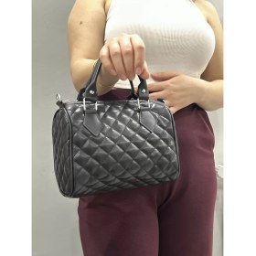 Resim Kapaksız Kapitone Siyah Cilt Çanta 