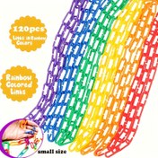 Resim 120 adet/paket C-Clips Kanca Plastik Zincir Bağlantıları, Sayma & Bağlama Aktivite Kiti, Duyusal Oyuncaklar, İnce Motor ve Renk Tanıma & Sıralama Becerilerini Geliştirir, Eğitici Öğrenme Oyuncakları, Papağan Oyuncak 
