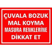 Resim izmirdenet Çuvala Bozuk Mal Koyma Masura Renklerine Dikkat Et Kendinden Yapışkanlı Etiket 17,5 X 25 Cm 
