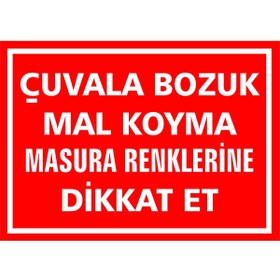 Resim izmirdenet Çuvala Bozuk Mal Koyma Masura Renklerine Dikkat Et Kendinden Yapışkanlı Etiket 17,5 X 25 Cm 