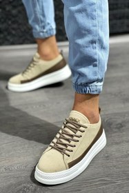 Resim Mida Shoes Vizon Süet Bağıcıklı Erkek Sneakers 