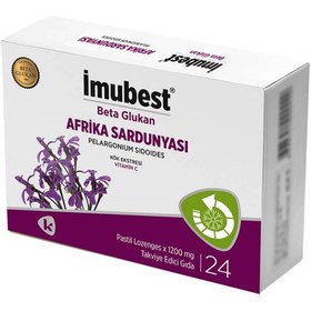 Resim İmubest Beta Glukan Pelargonium Sidoides - Afrika Sardunyası Pastil 24'lü 
