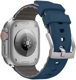 Resim Minesk Apple Watch ile Uyumlu 42/44 / 45/49 MM için Metal Tokalı Bilekte Rahatsızlık Hissi Vermeyen Spor Silikon Kordon 