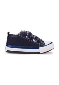 Resim Kiko Kids Linen Cırtlı Erkek Bebek Keten Spor Ayakkabı Lacivert 