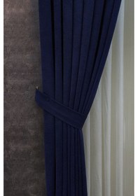 Resim Mosso Fon Perde Düz Renk Koyu Lacivert 