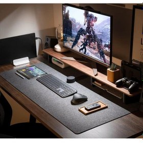 Resim Oyun Mouse Pad Büyük Keçe Sümen Klavye Mat Masa Koruyucu 3mm Antrasit Renk 120x50cm 