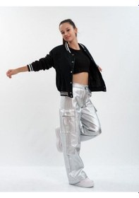 Resim Zekids Kız Çocuk İçi Kapitone Kot Kolej Mont-13424-siyah Siyah 