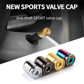Resim 4 Adet Hırsızlığa Karşı Metal Lastik Valf Kapakları - Arabalar & Motosikletler için Toz Geçirmez Hava Nozulu Kapakları 