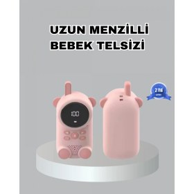 Resim MiraLive Şarjlı Bebek Telsizi Uzun Mesafe 22 Kanal LCD Ekran Vox Modu 400 Mah 