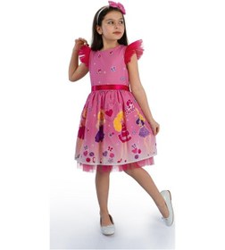 Resim Pembe Barbie Taçlı Kız Çocuk Doğum Günü Parti Elbisesi-pembe Pembe 