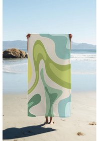 Resim Dijital Baskı Plaj Deniz Havlusu Soyut Desenli Peştamal Hvl0193 Renkli 