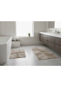 Resim Banyo Paspası 2'li Set Set Puff Vizon Çok Renkli 