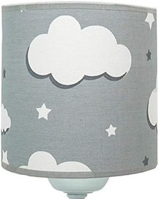 Resim Masa Lambası Kumaş Abajur-Gri Bulut 