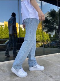 Resim Vikingsjeans Kaizer Denim Erkek Buz Mavi Baggy Jeans Açık Mavi 
