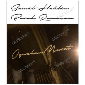 Resim Oto Sticker Size Özel Isim Imzası 2 Adet Ad Soyad Imza Etiket 