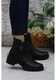 Resim Mehmet Mete 32822 Siyah Orijinal Hakiki Deri İçi Kürklü Kaymaz Taban Kadın Bot Siyah 