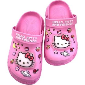 Resim Hello Kitty Kız Çocuk Kaymaz Taban Işıklı Pembe Terlik Havuz Plaj Sandaleti Pembe 