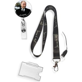 Resim Gazi Atatürk 3 Lü Set Boyun Ipi Yoyo Yaka Kartlığı Telefon Askısı 