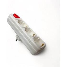 Resim Tek-İş Fiş Priz Üçlü Topraklı Anahtarlı Golyat Beyaz 