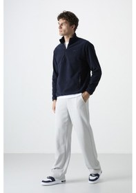 Resim Tommy Life Lacivert Yarım Fermuarlı Sweatshirt Slim Fit Dik Yaka Erkek Polar - 87891 Lacivert 