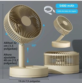 Resim 8 İnç Taşınabilir Usb Pil İle Çalışan Masa Vantilatörü D Oscillate-khiki, 