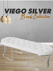 Resim VİEGO SILVER BEYAZ-Kapitoneli Model Puf&Bench&Koltuk-Oturak-Uzun Makyaj Puff-Yatak Odası Ucu&Önü 