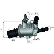 Resim BEHR MAHLE TI14388 Termostat G101888 ( Opel : Vectra C - Zafira 1.9 Cdti - Alfa Romeo : 159 1.9 Jtd - Saab : 9 -3 9 - 5 ) 1338039 55202510 (WH519246) Behr