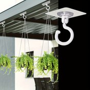 Resim 10 adet Döner Tavan Askıları - Rüzgar Çanları, Asılı Bitkiler, Işıklar ve Ev Dekoru için Ağır Hizmet Tipi Yapıştırıcı Askılar - 360° Döndürme ile No Drill Yapışkan Askılar - İç/Dış Mekan Kullanımı için Güçlü Çıkarılabilir Duvar ve Tavan Montajları (2.27KG Kapasite), Kullanım Askıları 
