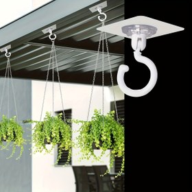 Resim 10 adet Döner Tavan Askıları - Rüzgar Çanları, Asılı Bitkiler, Işıklar ve Ev Dekoru için Ağır Hizmet Tipi Yapıştırıcı Askılar - 360° Döndürme ile No Drill Yapışkan Askılar - İç/Dış Mekan Kullanımı için Güçlü Çıkarılabilir Duvar ve Tavan Montajları (2.27KG Kapasite), Kullanım Askıları 