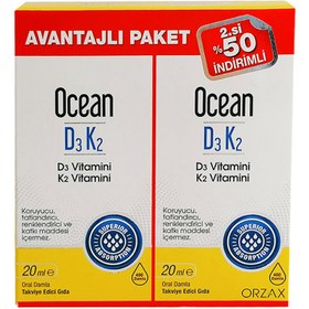 Resim Ocean D3K2 Vitamin 2.si %50 İndirimli 20+20 ml 