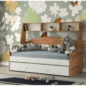 Resim Bilge Tamamı Mdf Kitaplıklı Yavrulu Çelik Destekli Karyola Bc M1 90 x 190 CM 