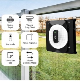 Resim Xenon Smart Cam Silme Robotu (Elo) ve 6 Adet Mop | 2'li Set, Kumandalı, 3 Modlu, Mobil Kontrol 