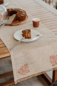 Resim Coral Printed Jute Runner 