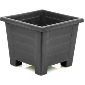 Resim Omnipazar Sy-5846 Dekoratif Plastik Kare Ayaklı Saksı 7 Litre No 3 Antrasit 116 